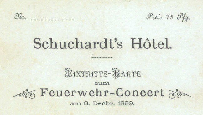 Feuerwehr - Conzert 1889 + 1892