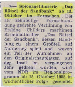 Das Rätsel der Sandbank - 12.04.1984