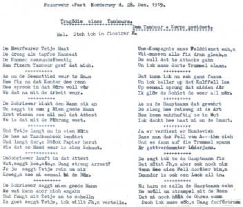 Stiftungsfest 1919 - Tragödie eines Tambours (Trommler)