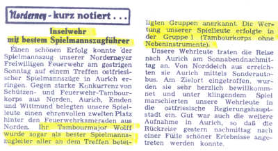 Wilhelm Wolff ist bester Tambourmajor von Ostfriesland - 10.03.1958