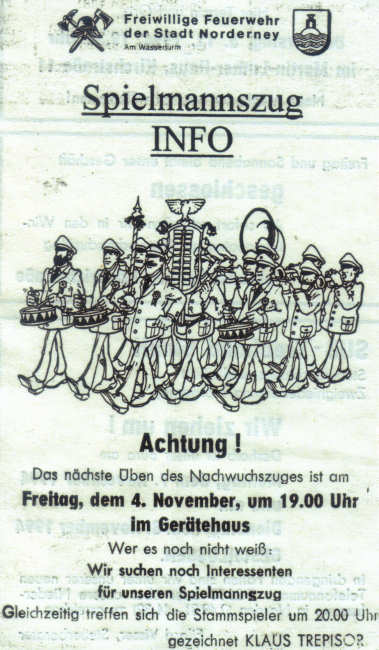 Der Spielmannszug hat ein neues "Logo" - 04.11.1994