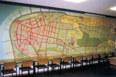 Stadtplan im Feuerwehrgerätehaus erstellt 1974
