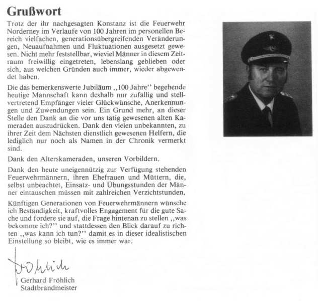 100 Jahre Feuerwehr Norderney - 1985