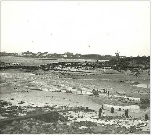 Luftbild vom Hafen Richtung Mühle, wahrscheinlich Frühjahr 1916 