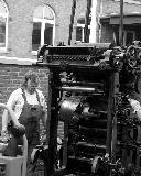 historische Druckmaschine Marke MAN,